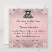 Elegante Roze Zebra Baby Shower Kaart (Achterkant)