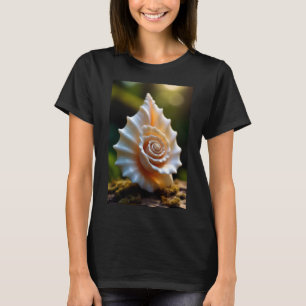 Elegante Roze Zeeschelp Kust Natuur Dames T-Shirt