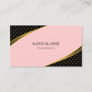 Elegante Roze Zwart & Goud Visitekaartje