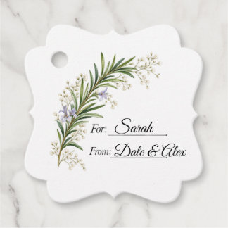 Elegante rozemarijn baby's adem bedankjes labels