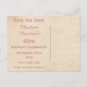 Elegante  Rozen 65e Save the Date Aankondigingskaart (Achterkant)