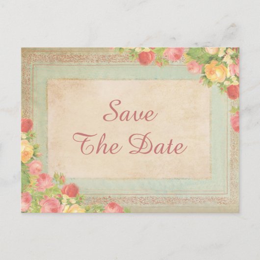 Elegante  Rozen 65e Save the Date Aankondigingskaart (Voorkant)