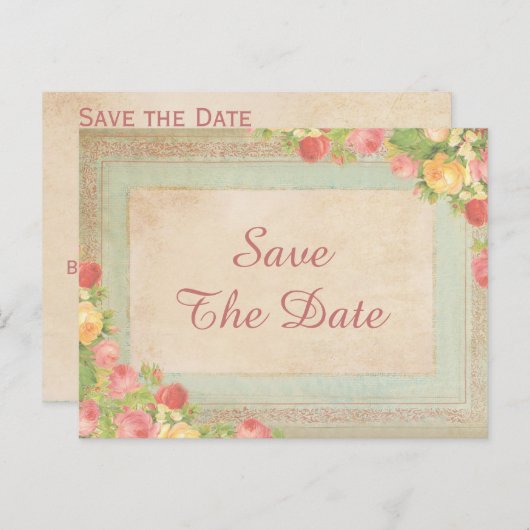 Elegante Rozen 85e Save the Date Aankondigingskaart (Voorkant / Achterkant)