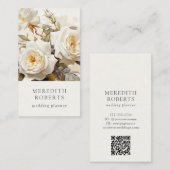 Elegante  Rozen Antiek Wit Visitekaartje (Voorkant / Achterkant)