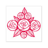Elegante Rozen Bladeren Bloemboeket Zelfinktende Stempel (Design)