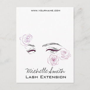 Elegante Rozen Bloemen Waterverf Schoonheidssalon Briefkaart