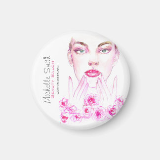 Elegante Rozen Bloemen Waterverf Schoonheidssalon Magneet