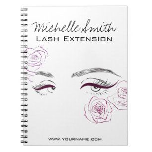 Elegante Rozen Bloemen Waterverf Schoonheidssalon Notitieboek