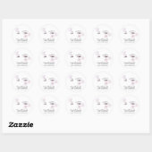 Elegante Rozen Bloemen Waterverf Schoonheidssalon Ronde Sticker (Vel)