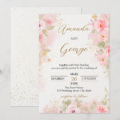 Elegante Rozen botanische bruiloft Kaart (Voorkant / Achterkant)