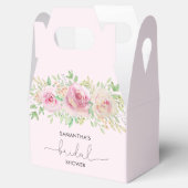 Elegante rozen bruidsshower bedankdoosjes (Geopend)