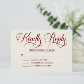 Elegante Rozen bruiloft RSVP Kaartje (Staand voorkant)