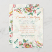 Elegante Rozen Budget Huwelijksuitnodiging Uitnodiging Briefkaart (Voorkant / Achterkant)