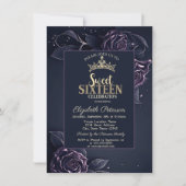 Elegante Rozen Dark Gothic Sweet 16 Kaart (Voorkant)