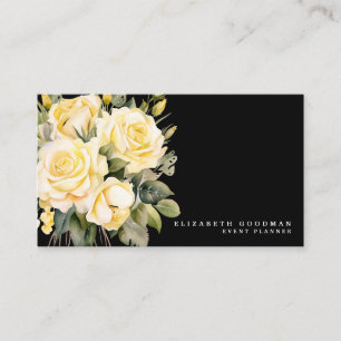 Elegante Rozen Gele Zwarte Bloemen Visitekaartjes