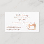 Elegante Rozen gouden naaimachine Visitekaartje (Achterkant)