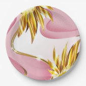 Elegante Rozen gouden vlam Papieren Bordje (Voorkant)