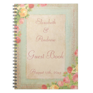 Elegante Rozen Guestbook in Vintage Stijl Notitieboek
