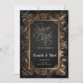 Elegante Rozen Lijst Gothic Save the Date (Voorkant)