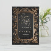 Elegante Rozen Lijst Gothic Save the Date (Staand voorkant)