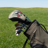 Elegante  rozen met kraai golfheadcover (Insitu)