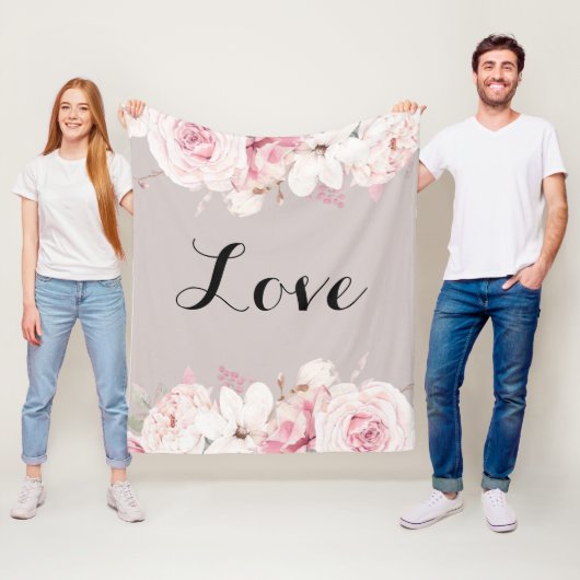 Elegante Rozen Middelzware Fleece Deken (In situ)