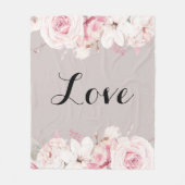 Elegante Rozen Middelzware Fleece Deken (Voorkant)