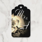 Elegante Rozen Monogram Cadeaulabels (Achterkant)