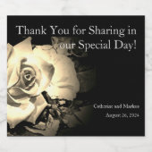 Elegante Rozen monogram waterflesetiket Sparkling Wijnetiket (Enkel label)