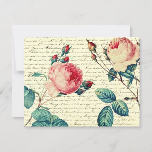 Elegante Rozen op handgeschreven Frans script (Voorkant)
