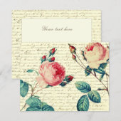 Elegante Rozen op handgeschreven Frans script (Voorkant / Achterkant)
