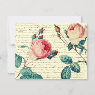 Elegante Rozen op handgeschreven Frans script