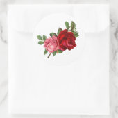  elegante rozen roze rood ronde sticker (Tas)