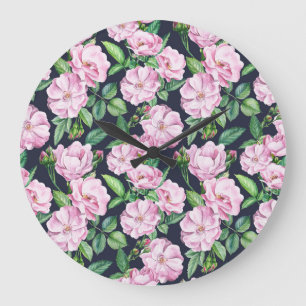 Elegante Rozen takken Waterverf Grote Klok