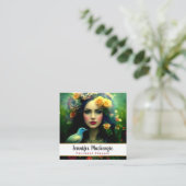 Elegante Rozen Vrouw Vierkante Visitekaartje (Staand voorkant)