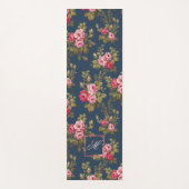 Elegante  Rozen w / Monogram-blauwe achtergrond Yogamat (Voorkant)