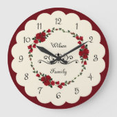 Elegante Rozen wandklok Housewarming Gift Grote Klok (Voorkant)
