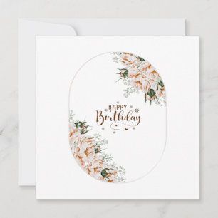 Elegante Rozen Waterverf Bloemige Verjaardagskaart Kaart
