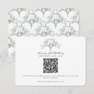 Elegante RSVP bosgroene Franse Toile Duiven Kunst Kaartje