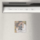 Elegante RSVP QR Code bruiloft vervaagde foto Magneet (Insitu (Vaatwasser))