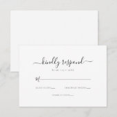 Elegante RSVP voor Huwelijk met Beantwoording Kaartje (Voorkant / Achterkant)