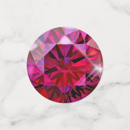 Elegante Ruby Edelsteen Party Table Confetti (Kleine voorkant)