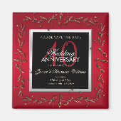 Elegante Ruby Edelstenen Save The Date Magneet (Voorkant)