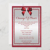 Elegante Ruby Red & Silver Glitter Verandering van Save The Date (Voorkant)