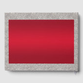 Elegante Ruby Rode & Sparkly Zilveren Ringen Bruil Gastenboek (Achterkant)