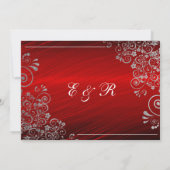 Elegante Ruby Rood Grijs Save the Date  Trouwen (Achterkant)