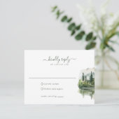 Elegante rustieke berglandschap bruiloft RSVP kaartje (Staand voorkant)
