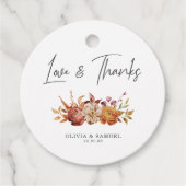 Elegante rustieke bloemblaadjes liefde Bedankt bru Bedankjes Labels (Voorkant)