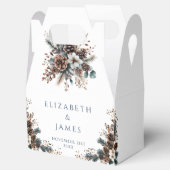 Elegante rustieke bloemen Pinecones bos bruiloft Bedankdoosjes (Geopend)