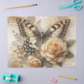 Elegante rustieke bloemen vlinder  decoupage tissuepapier (Craft)